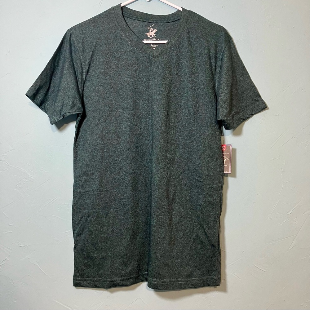 NWT U.S. Polo Assn. Men’s V-Neck Short Sleeve Tee - Dark Heather Gray